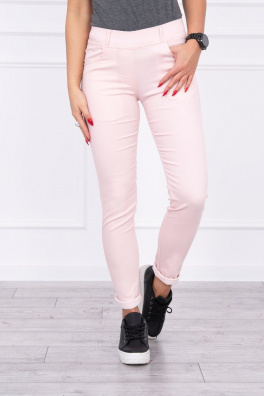 Barevné džíny světle pudrové růžové