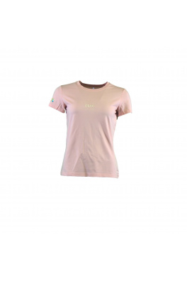 Peak peak round neck t shirt pink