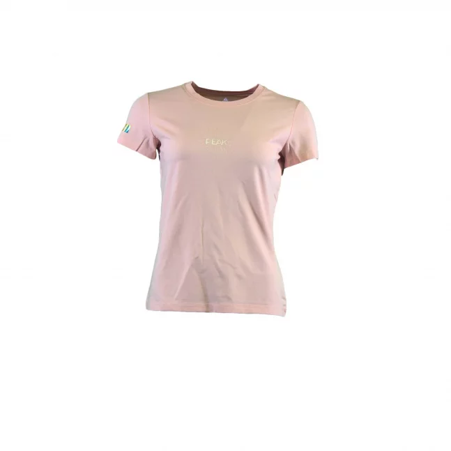 Peak peak round neck t shirt pink