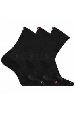 merrell ponožky MEA33564C3B2 BLACK CUSHIONED COTTON CREW (3 packs) black