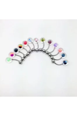 Piercing do pupíku - barevná kulička