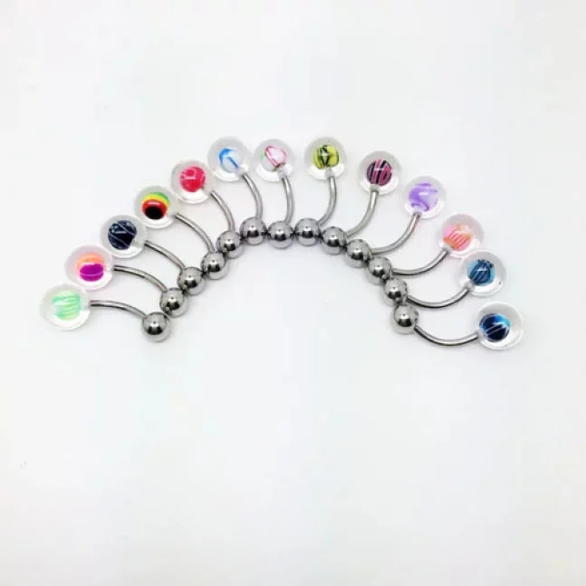 Piercing do pupíku - barevná kulička