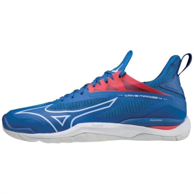 Indoorová obuv Mizuno WAVE MIRAGE 4 / FRENCH BLUE / WHITE / IGNITION RED