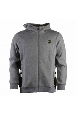 Peak peak knitting hoodie zipper-opened jacket mid.melange grey
