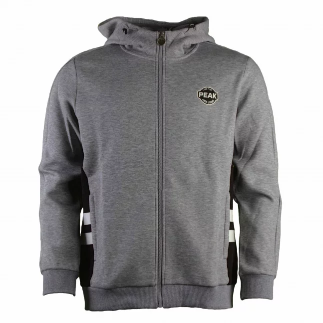 Peak peak knitting hoodie zipper-opened jacket mid.melange grey
