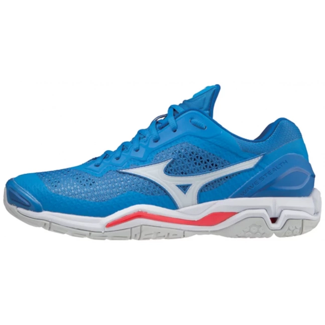 Indoorová obuv Mizuno WAVE STEALTH V / FRENCH BLUE / WHITE / IGNITION RED