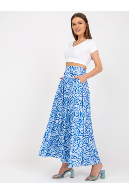 RUE PARIS rozšířená bílo-modrá maxi sukně