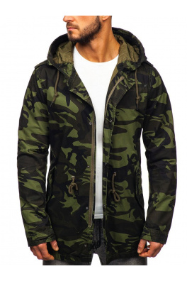 Pánská jarní parka s kapucí 5391 - khaki,