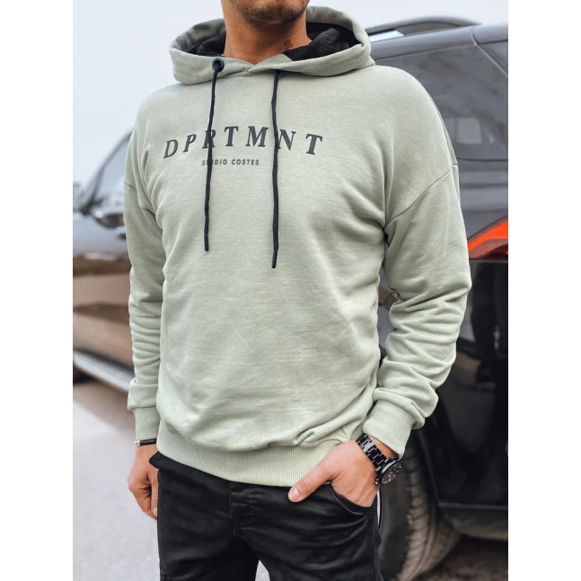 Pánská mikina s olivovým potiskem Dstreet BX5678