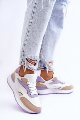 Dámská sportovní obuv na platformě Bílo-fialová Henley