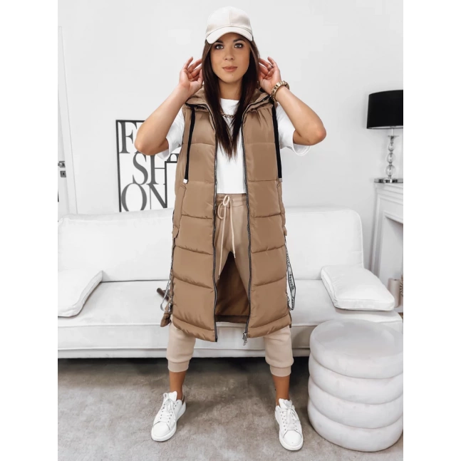 Dámská prošívaná vesta SKYLER camel Dstreet TY3350 Dámská prošívaná vesta SKYLER camel Dstreet TY3350