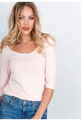 Dámská halenka s kulatým výstřihem - růžová,