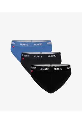 Pánské sportovní slipy ATLANTIC 3-PACK - světle modrá, grafitová, černá