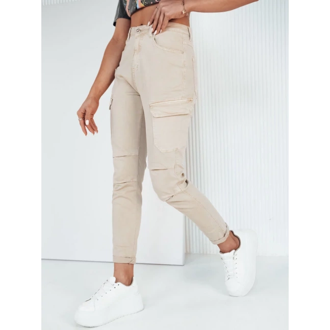 LUZAGRES dámské cargo kalhoty béžové Dstreet UY1918