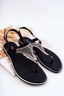 Dámské sandály žabky s ornamenty Černá Atlanta