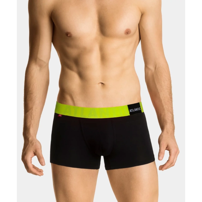 Pánské boxerky ATLANTIC PREMIUM s mikromodal - černé/žluté