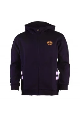 Peak peak knitting hoodie zipper-opened jacket black
