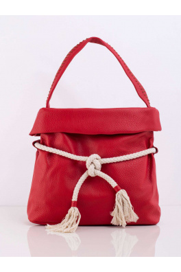 Dámská červená kabelka se zavazováním