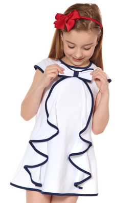 Bílé dívčí šaty s volánky