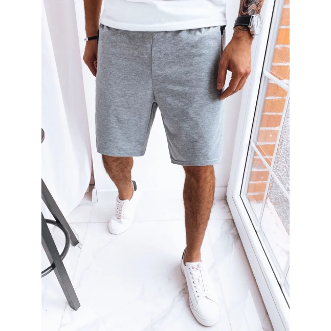 Světle šedé pánské teplákové šortky Dstreet SX2279 Světle šedé pánské teplákové šortky Dstreet SX2279