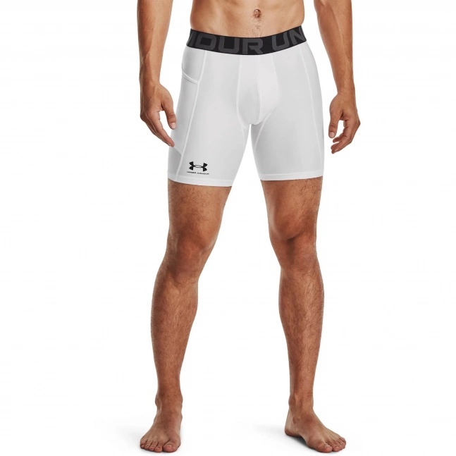 Pánské kompresní šortky Under Armour HeatGear Shorts - bílé Pánské kompresní šortky Under Armour HeatGear Shorts - bílé