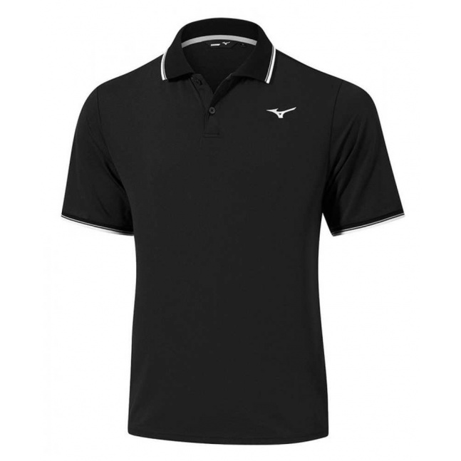 Men Mizuno Polo / Black/White