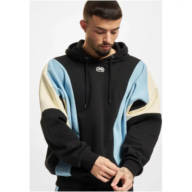 Společnost Ecko Unltd. Mikina Pro s kapucí černá/modrá/bílá