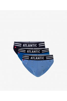 Pánské sportovní slipy ATLANTIC 3Pack - vícebarevné/modré