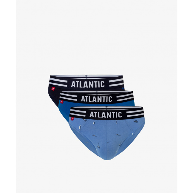 Pánské sportovní slipy ATLANTIC 3Pack - vícebarevné/modré