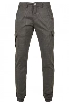AOP Glencheck Cargo Jog Pants tmavě šedé