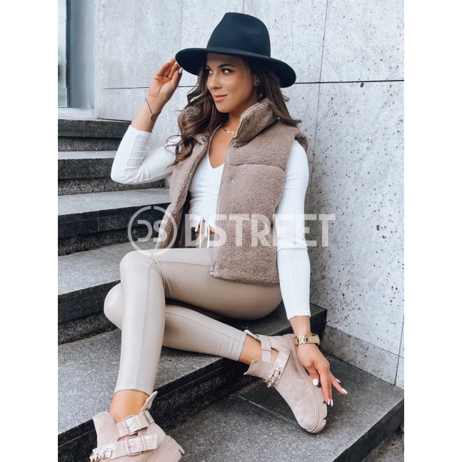 Dámská vesta a'la lamb BEEWARM camel Dstreet TY3800