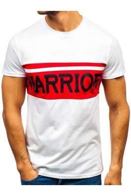 Pánské tričko s potiskem "Warrior" 100701 - bílá,