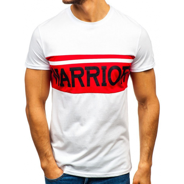 Pánské tričko s potiskem "Warrior" 100701 - bílá,