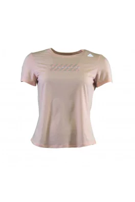 Peak peak round neck t shirt toffee pink