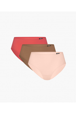 Dámské klasické kalhotky ATLANTIC 3Pack - světle korálová/světle růžová/tmavě béžová