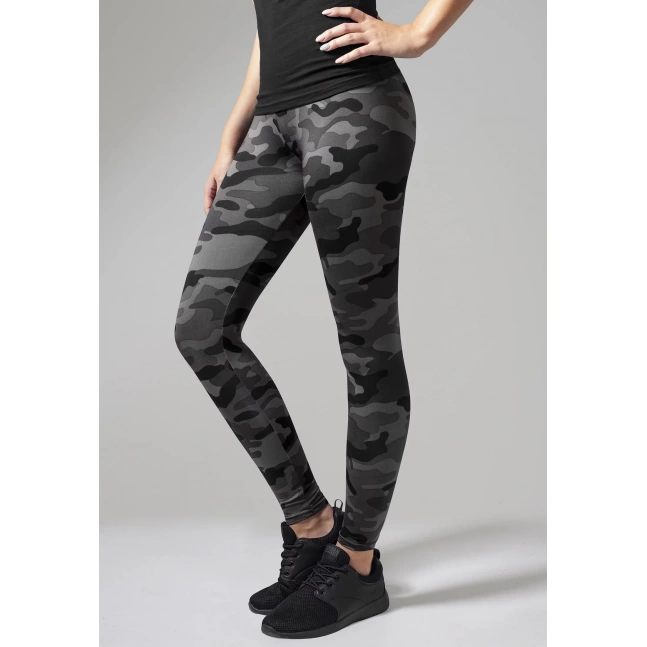 Dámské kamuflážní legíny tmavé camo