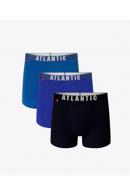 Pánské sportovní boxerky ATLANTIC 3Pack - tyrkysové/modré/tmavě modré