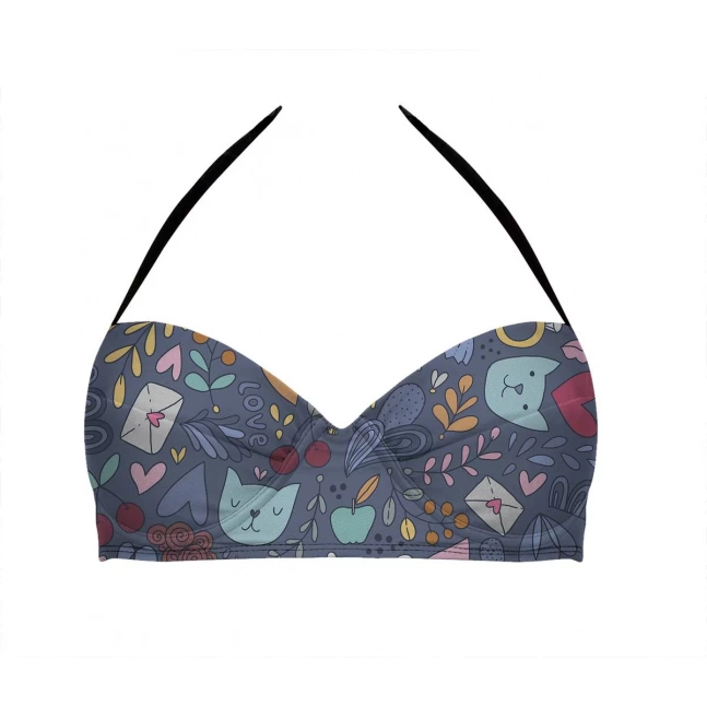 Push Up Halter Bikini Top Cats In Love