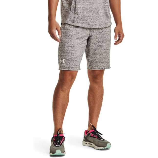 Pánské kraťasy Under Armour Rival Terry Short - bílé žíhané