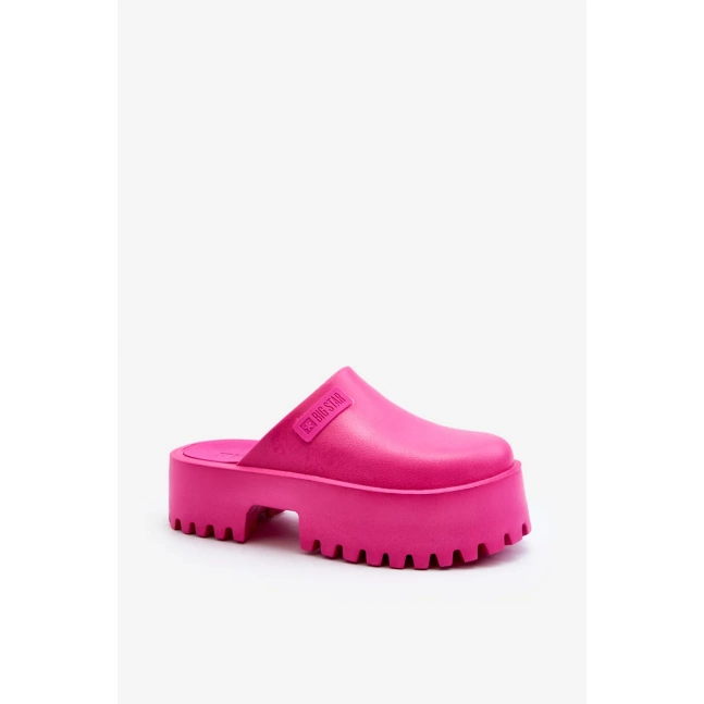 Dámské pantofle na platformě Big Star - fuchsia