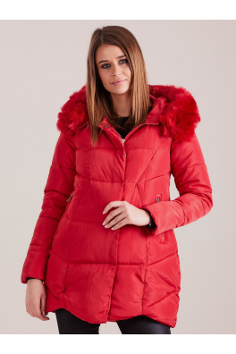 Dámská zimní bunda v červené barvě