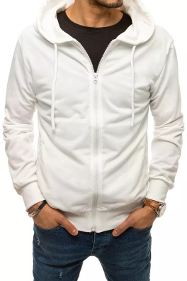 Bílá pánská mikina s kapucí na zip BX4963