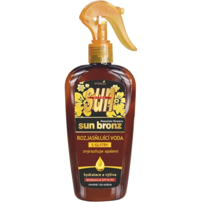 VIVACO Rozjasňující voda se zlatými glitry SUN VITAL 300 ml