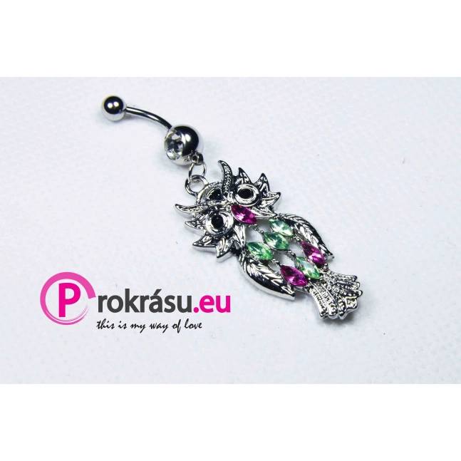 Piercing do pupíku - Velká sova