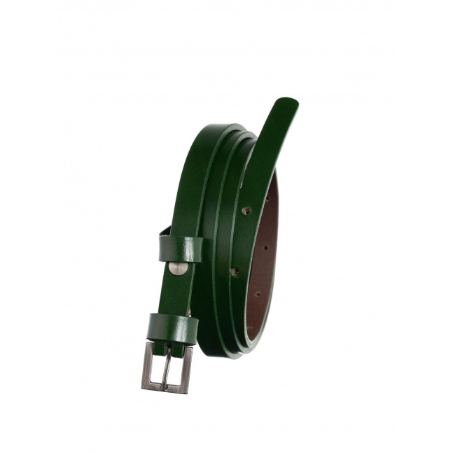 Úzký zelený kožený pásek BADURA