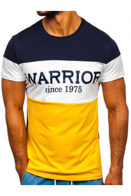 Pánské tričko s potiskem "WARRIOR" 100693 - žlutá,