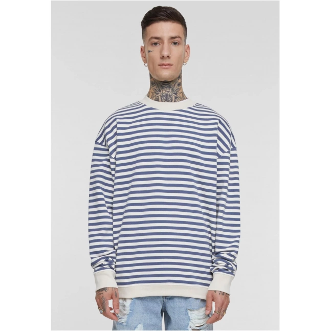Pánská mikina Striped Crewneck - bílý písek/modrá