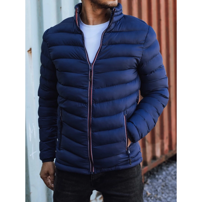 Pánská přechodová prošívaná bunda tmavě modrá TX4934