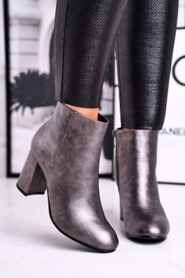 Women's Boots On High Heels Grey Gun