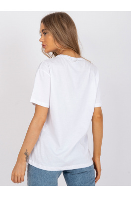 Bílé volné tričko s aplikací a potiskem